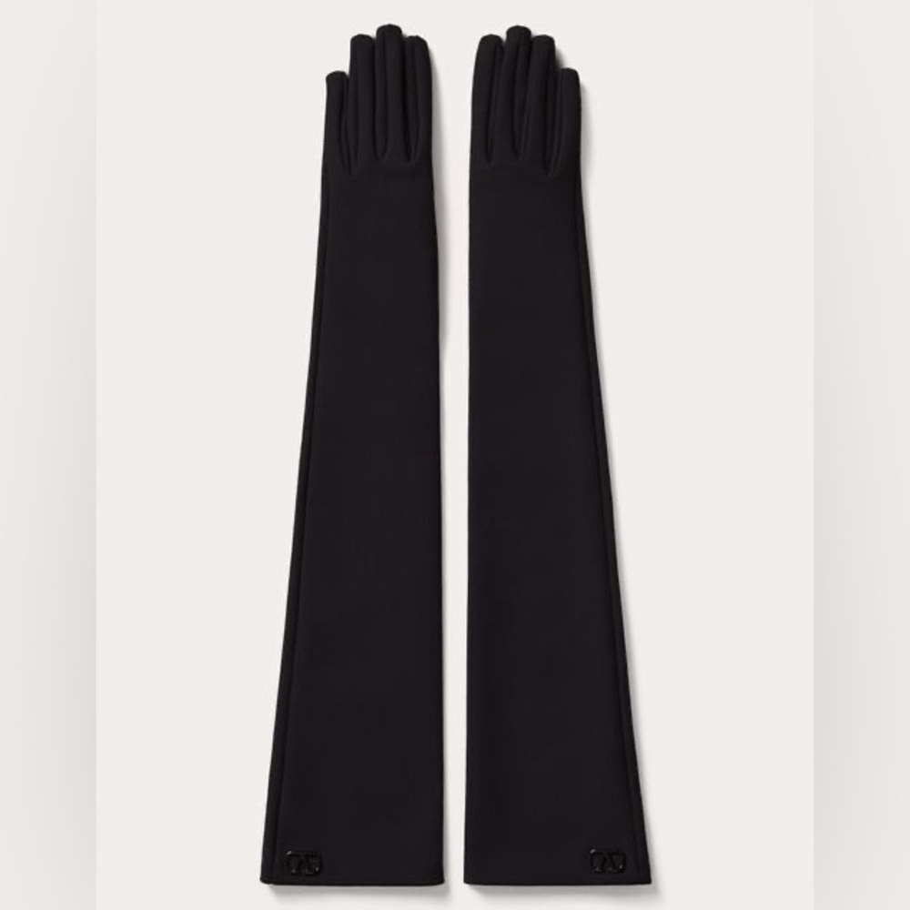NWT Valentino Garavani Opera Gloves, Black, Size 7.5